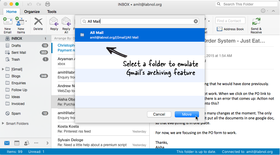 Outlook For Mac Archive To Gmail